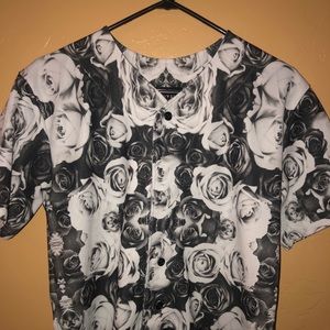 Floral type print button up.